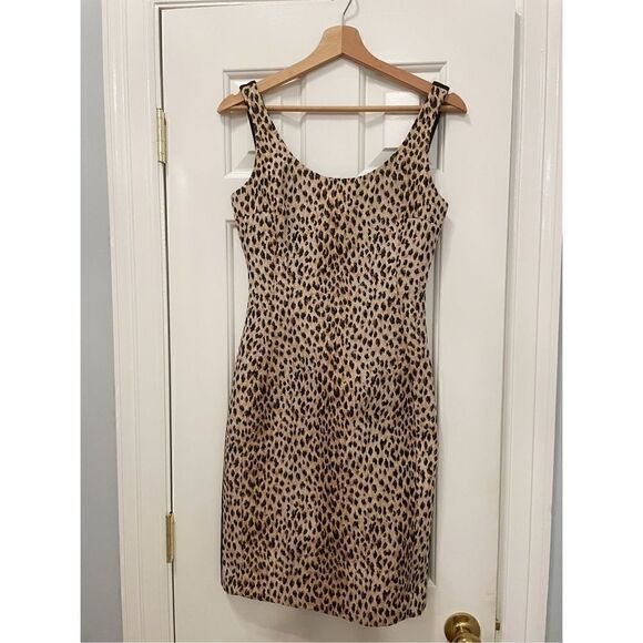 Diane Von Furstenberg Arianna Leopard Caramel New Pearl Black Dress $398 - Picture 9 of 10